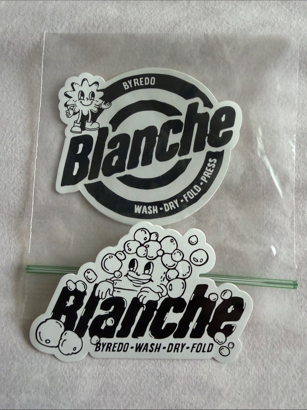 Byredo Blanche Logo Sticker - Black & White